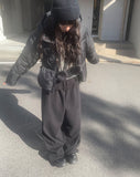 Meat Side Cut String Training Winter Brushed Pants