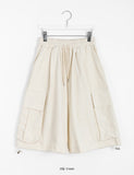 Corody Banding String Corduroy Cargo Bermuda Pants