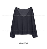 Reason See-through Deep V-Neck Long Sleeve