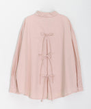 Ebenk Back Ribbon Cotton Over Shirt