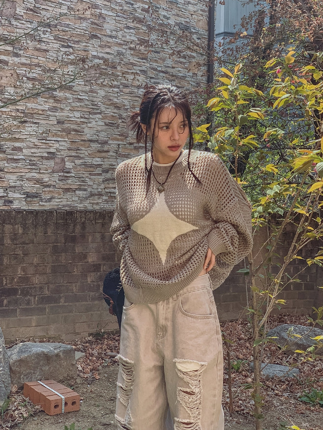 【U LAN】DIA Summer Net Knitwear U LAN (ユーラン) - ダイアサマーネットニット / DIA Summer Net