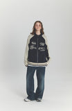 [2-WAY] Curved Block Knit Zip-Up
