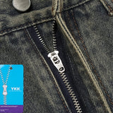 Denti damage brush denim pants