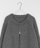 Toony string two-way knit zip-up