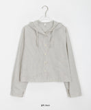 Moui Stripe Crop Hood Shirt