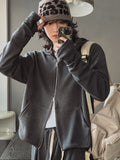 Henne warmer layered two way hoodie zip-up