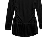 Lit Side Shirring Layered Long Sleeve