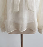 Cordell Tie Puff Blouse (Sleeveless Set)