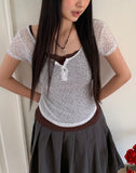 Refu Slim Lace Rib Sleeveless