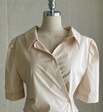 Oberlin Pin-Tuck Wrap Blouse