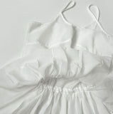 Layered Frill See-through Ribbon A-line Strap Sleeveless