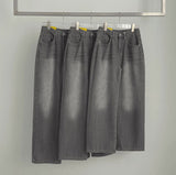 Winter Brushed Wide Fit Banding Denim Pants