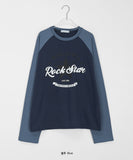 [unisex] Ricohi Color Matching Raglan Printed Over T-Shirt