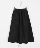 Loop banding corduroy cargo long skirt
