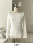 Shadov See-Through Shirring Span Tee Blouse