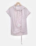 Kenbi Scarf Short Sleeve Blouse