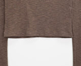 Legend Unbalanced Button V Ribbed Knit