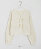 Koue Crop Ribbon Cardigan