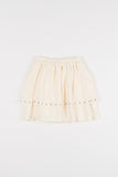 Tiered eyelet flare skirt