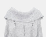 Boda punching off-shoulder wool knit