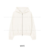 Solid Basic Two-Way Hood Zip-Up
