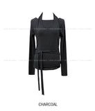 Corinne Halter Layered Strap Long Sleeve