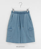 Nelk Banding Cargo Denim Bermuda Pants