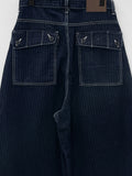 Runes back pocket wide denim