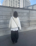 Tuen Color Matching Line Collar Knit Cardigan