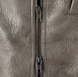 The Non Washed Stand Collar Leather Jacket