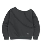 CUT OFF ONE SHOULDER SWEATSHIRT
