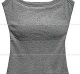 [U-BASIC] Boldy Ribbed Crop Sleeveless (+With Cup)