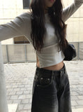 Get Black Blue Washing Wide Pants