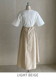 Cafe Color Matching Pin Tuck Flare One Piece