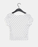 Addie Dot Button Shirring Short Sleeve T-Shirt