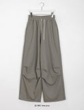 [unisex] Hilb banding parachute brushed training wide pants