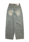 Greek Washing Denim Wide Pants