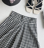 Balieu check flare long skirt