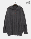 Ople Overfit Button Hood Knit