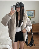 Dozen Rivet Raccoon Fur Hooded Padding