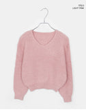 Pimin Angora V-neck long-sleeved knit