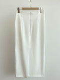Laend Cool Basic Back Slit H-Line Skirt