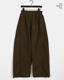 Kinp Corduroy Side Pin Tuck Two-Way Brushed Pants