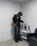 Crow Black Washed Denim Jeans