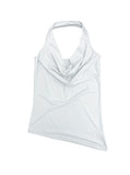 Cowl Neck Draped Layered Halter Top