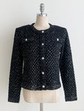 Nemu Spangle Pearl Knit Jacket Cardigan