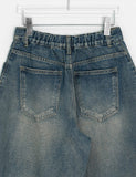 [unisex] Crion Washed Denim Banding Balloon Wide Pants