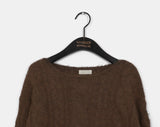 Tonk Cable Angora Loose Fit Long Sleeve Knit