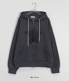 [unisex] Tentimo brushed two-way star over hood zip-up