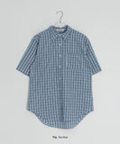 [BAONHAUS] Keinin Seersucker Check Short Sleeve Shirt